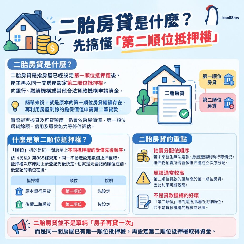 二胎房貸是什麼？先搞懂「第二順位抵押權」