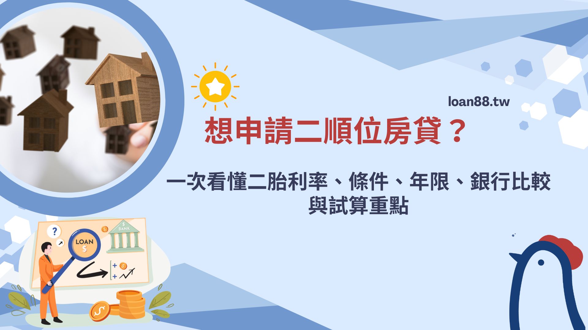 想申請二順位房貸？一次看懂二胎利率、條件、年限、銀行比較與試算重點